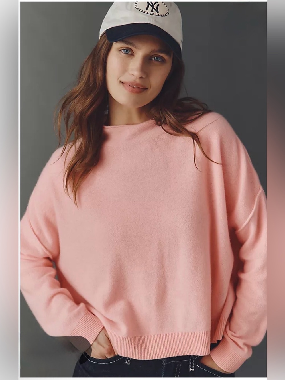 Pilcro Alani 100% Cashmere Mock-Neck Sweater Size Medium